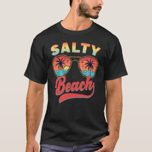 Camiseta Salty Beach Retro Vacaciones Cita de verano Mujere