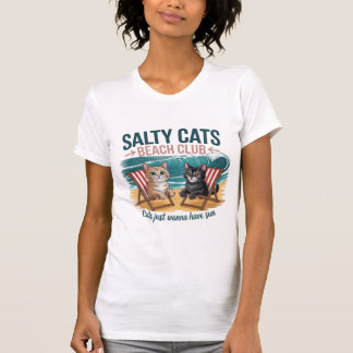 Camiseta Salty Cats Beach Club, Summer Vacation, Funny Cats