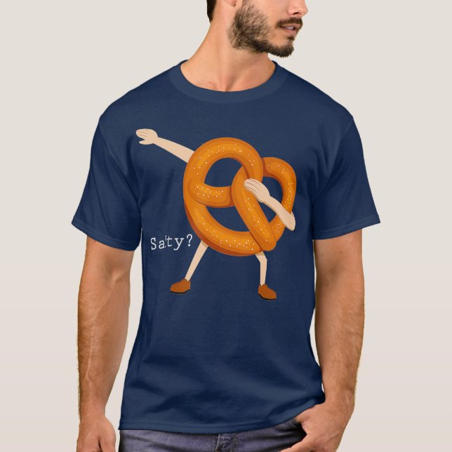 Camiseta Salty Dabbing Soft Pretzel Funny Foodie Baker (Anverso)