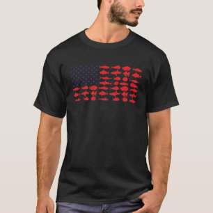 Camiseta Salty Dad Pesca en agua salada Bandera americana