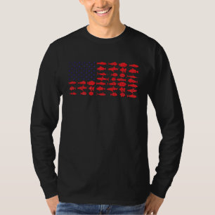 Camiseta Salty Dad Pesca en Agua Salada Bandera Americana O