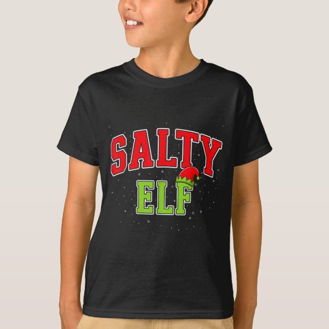 Camiseta Salty Elf Christmas Family Matching Group Xmas  (Anverso)