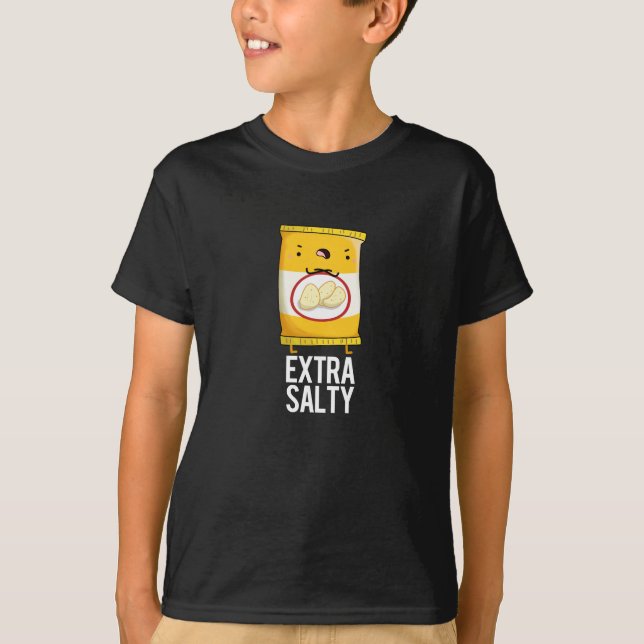Camiseta Salty extra Funny Salty Snack Pun Dark BG (Anverso)