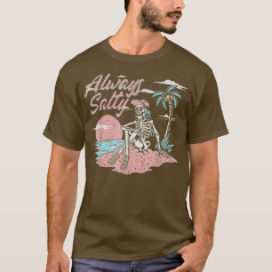 Camiseta Salty Funny Summer Skeleton Palm Tree 