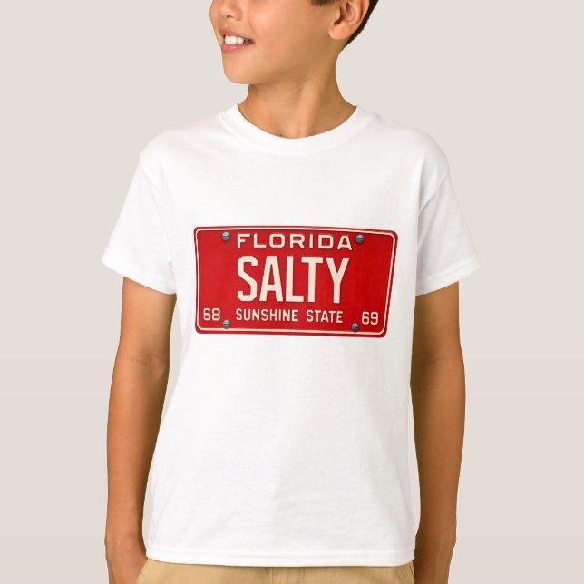 Camiseta Salty Life Retro Florida License Plate Boys Surf (Anverso)
