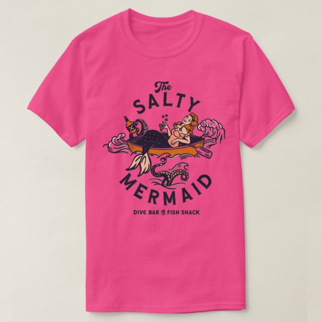 Camiseta Salty Mermaid Dive Bar amp Fish Shack (Diseño del anverso)