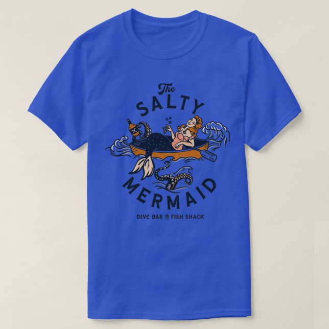 Camiseta Salty Mermaid Dive Bar amp Fish Shack Guay Ret (Diseño del anverso)