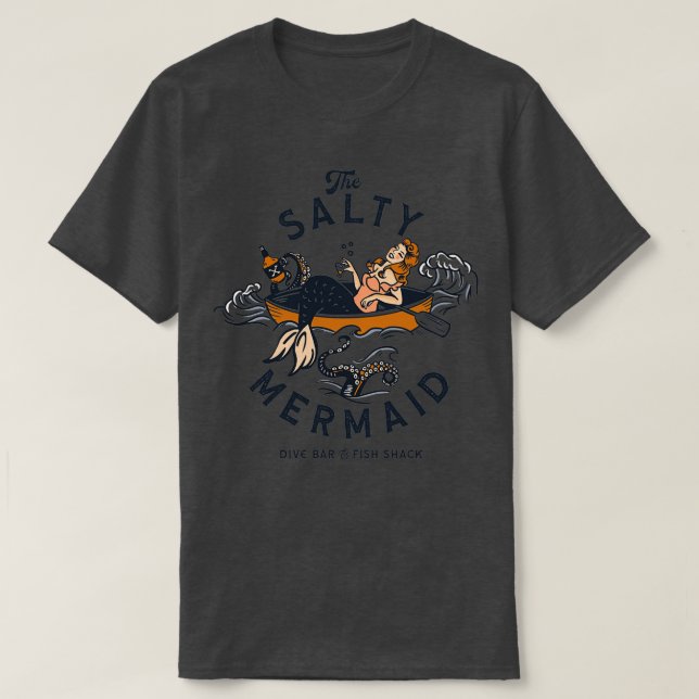 Camiseta Salty Mermaid Dive Bar amp Fish Shack Guay Ret (Diseño del anverso)