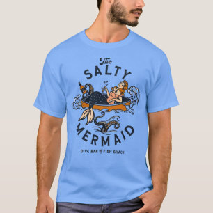 Camiseta Salty Mermaid Dive Bar Fish Shack Guay Retro M