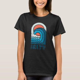Camiseta Salty Retro Vintage Surfer de las olas del mar de 