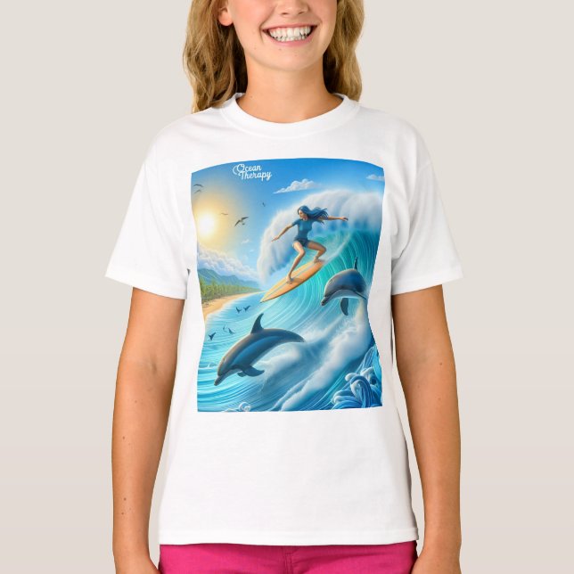 Camiseta Salty Sisterhood Trio Girls Beach Walk Surfer (Anverso)