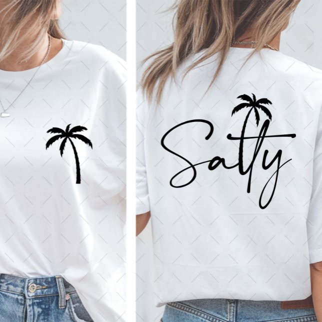 Camiseta Salty Summer Vibes Palm Tree (Subido por el creador)