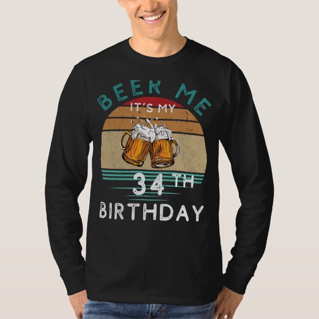 Camiseta ¡Salud a 34! Cerveza, es mi 34º cumpleaños gracios (Anverso)