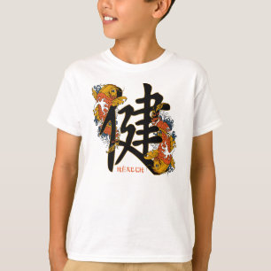 Camiseta Salud de los pescados de Koi del kanji