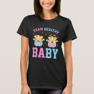 Camiseta Salud del Equipo Bebé Invitación de Género Embaraz