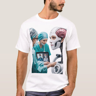 Camiseta "Salud futurista: Mentes y máquinas fusionadas