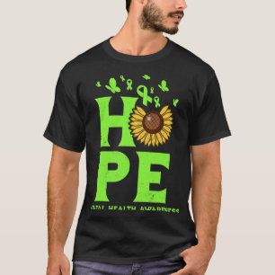 Camiseta Salud Lime Green Hope Vintage Sunflower Awareness