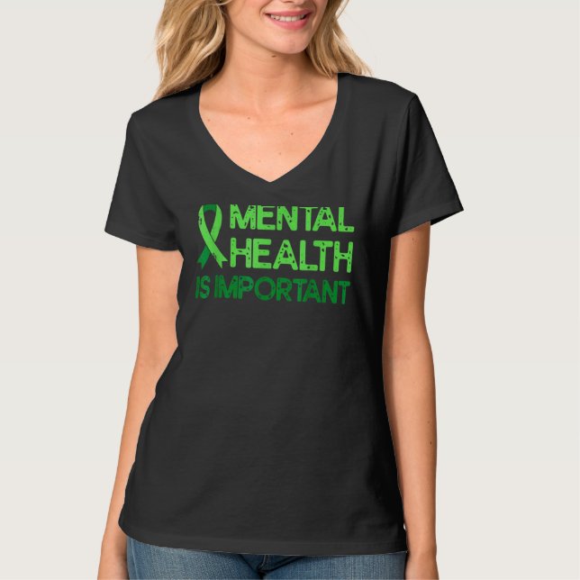 Camiseta Salud Mental Ansiedad Cinta Verde Salud Mental A (Anverso)