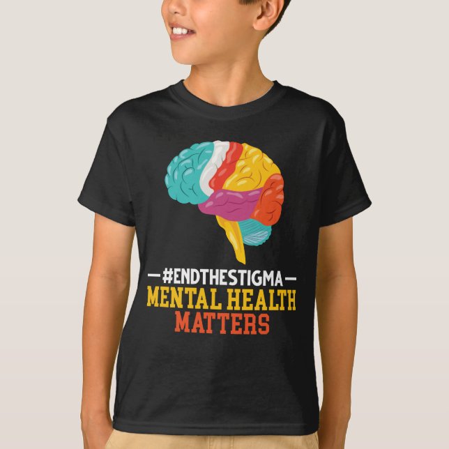 Camiseta Salud mental colorida del cerebro (Anverso)
