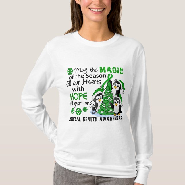 Camiseta Salud mental de los pingüinos del navidad (Anverso)