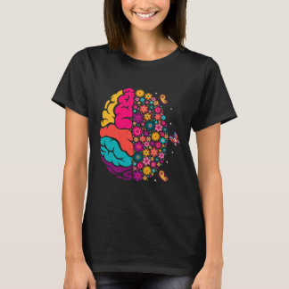 Camiseta Salud Mental Floral Cerebro Depresión Conciencia C