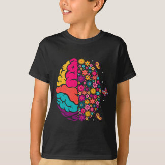 Camiseta Salud Mental Floral Cerebro Depresión Conciencia C
