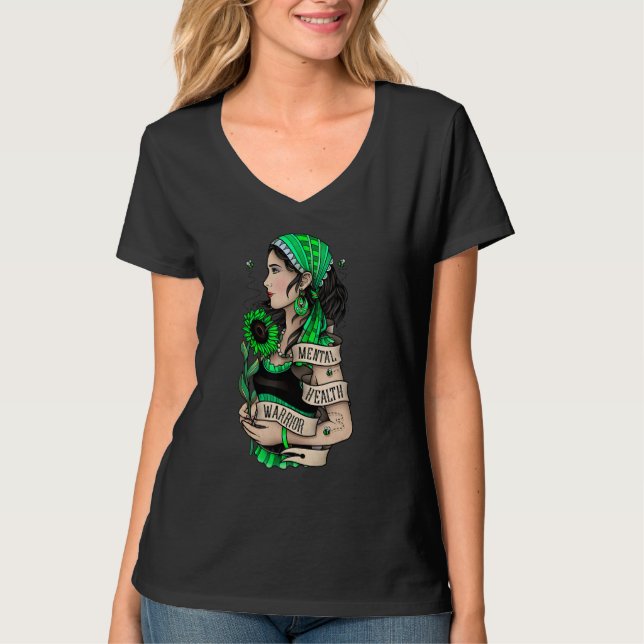 Camiseta Salud Mental Guerrera Sunflower Mujeres Salud Ment (Anverso)