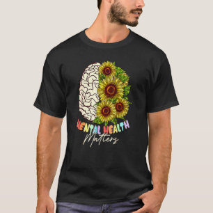 Camiseta Salud Mental Importa Las Flores De Cerebro Humano