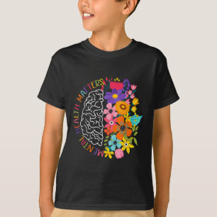 Camiseta Salud Mental S Floral Enfermedad Cerebral Humana A