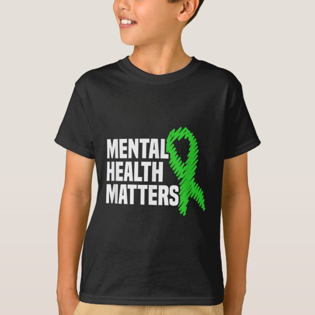 Camiseta Salud Mental S Green Ribbon Mental Health Awarene (Anverso)