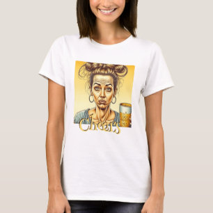 Camiseta Salud Señora divertida sosteniendo una cerveza d