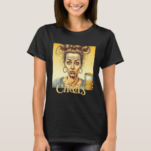 Camiseta Salud Señora divertida sosteniendo una cerveza d