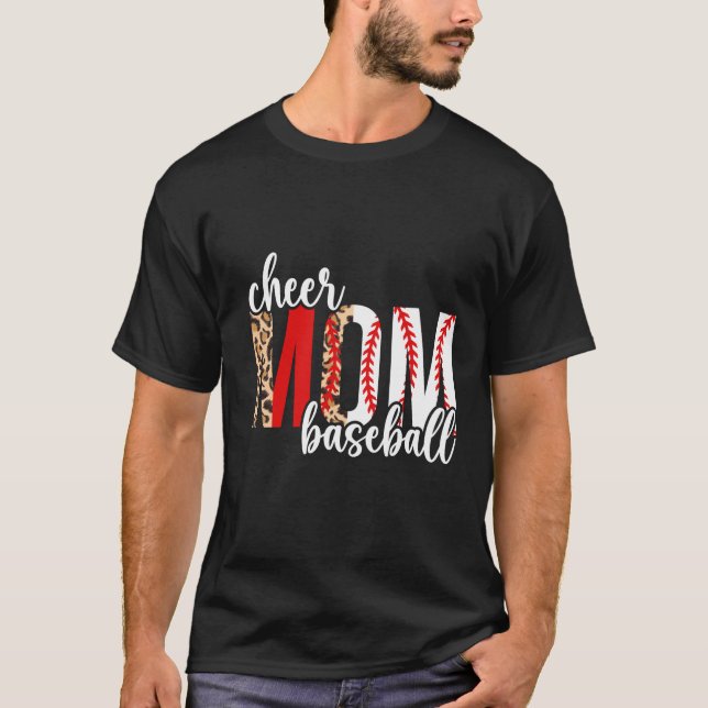Camiseta Salud Y Madre De Béisbol Leopard Baseball & Cheerl (Anverso)