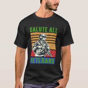 Camiseta Saludar a todos los veteranos héroes del valiente 