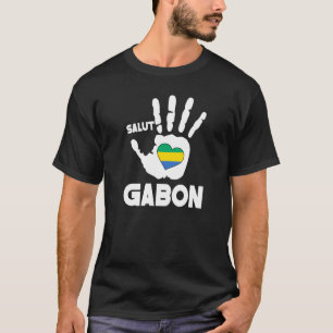 Camiseta Saludo A Gabón Con La Bandera Gabonesa En Un Gab D