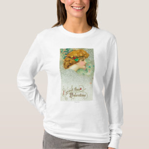 Camiseta Saludo a la mujer de la tarjeta del día de San