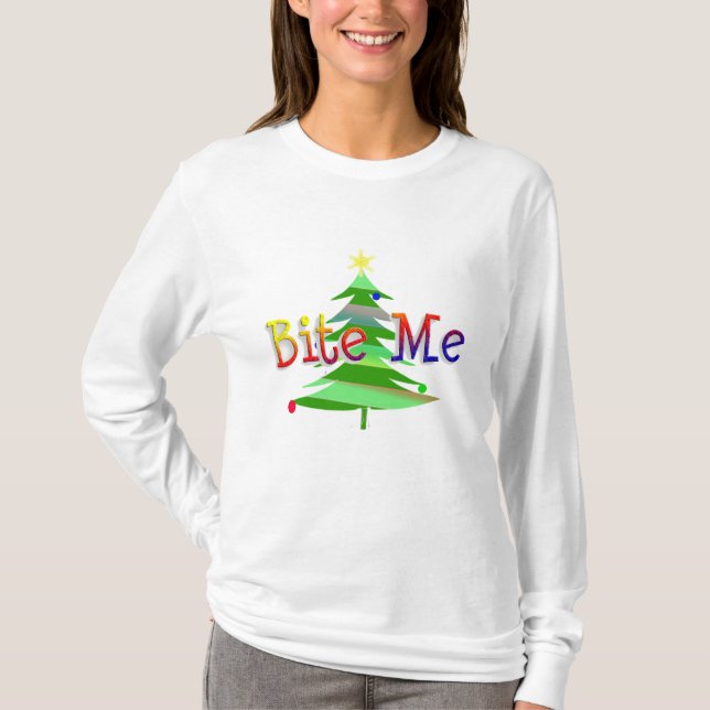 Camiseta Saludo a los Navidades anti-sarcásticos de Bite Me (Anverso)