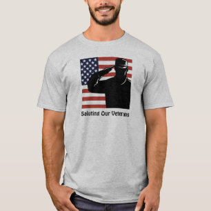 Camiseta Saludo a nuestro veterano soldado y a la bandera e