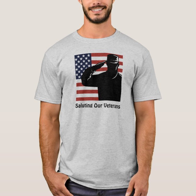 Camiseta Saludo a nuestro veterano soldado y a la bandera e (Anverso)