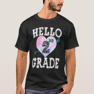 Camiseta Saludo a segundo grado de corazón de vuelta al pro