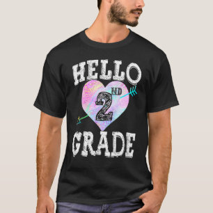 Camiseta Saludo a segundo grado de corazón de vuelta al pro