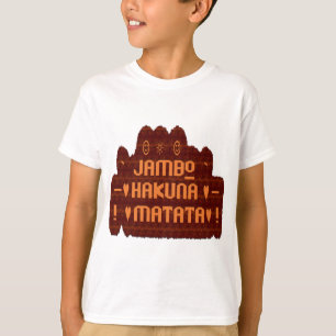 Camiseta Saludo africano: Diseño de madera Jambo Hakuna Mat