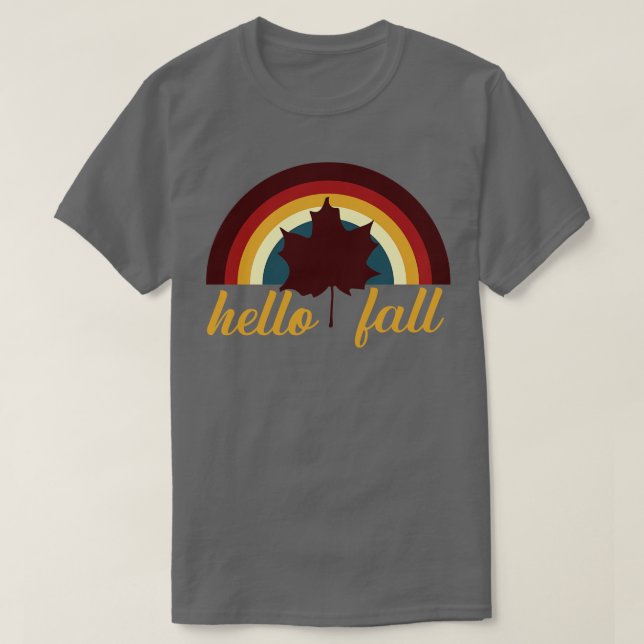 Camiseta Saludo al arcoiris retro otoño (Diseño del anverso)