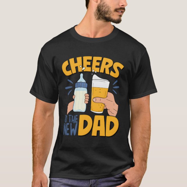 Camiseta Saludo al nuevo papá anunciando la primera vez que (Anverso)