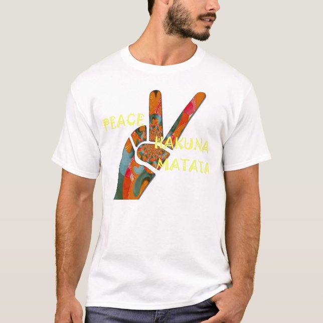 Camiseta Saludo de dos dedos por la paz: plantilla básica d (Anverso)