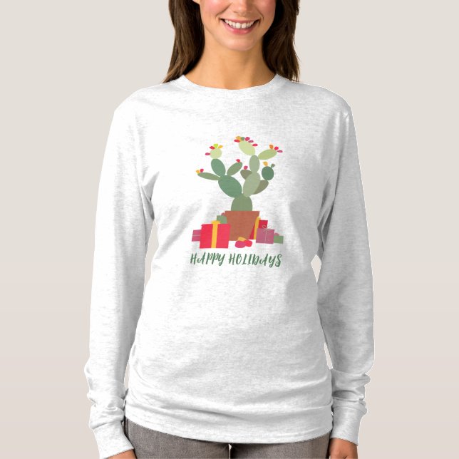 Camiseta saludo de fiesta de cactus divertida (Anverso)
