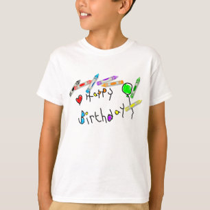 Camiseta Saludo del cumpleaños del creyón