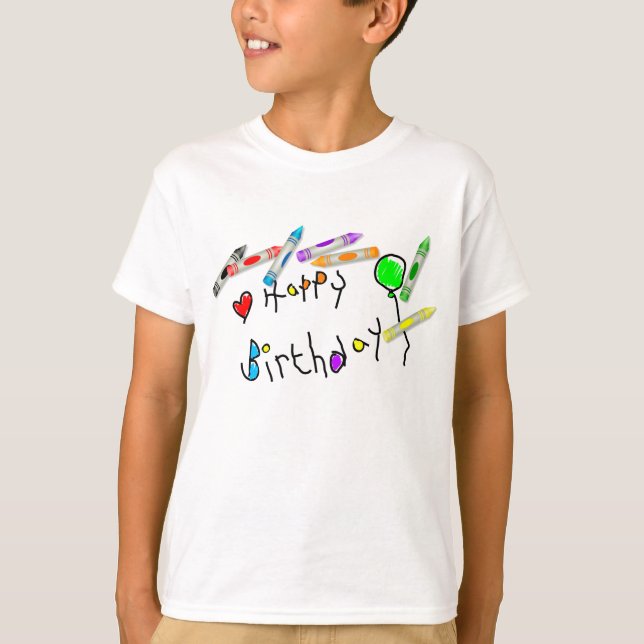 Camiseta Saludo del cumpleaños del creyón (Anverso)