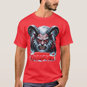 Camiseta Saludo del Krampus Diablo de Navidad Terror famili