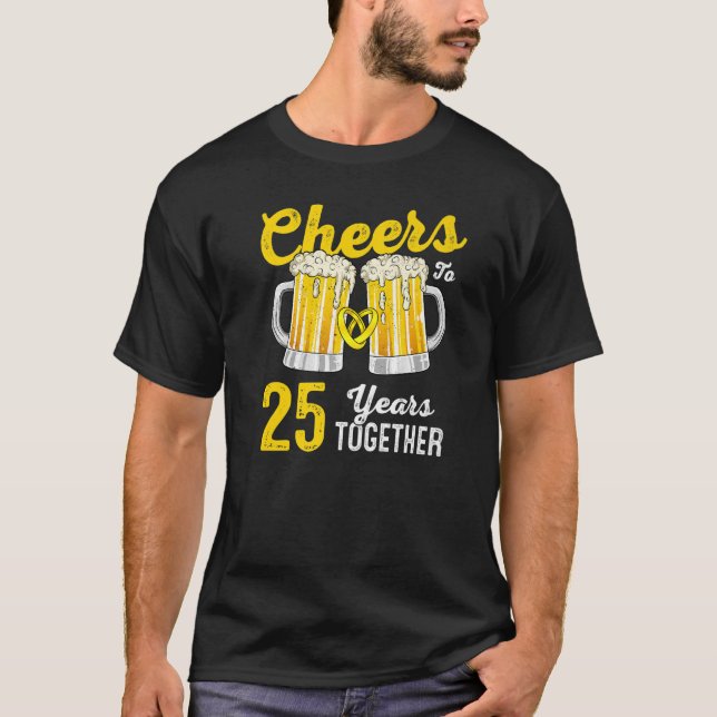 Camiseta Saludos 25 años juntos 25 años de Boda (Anverso)